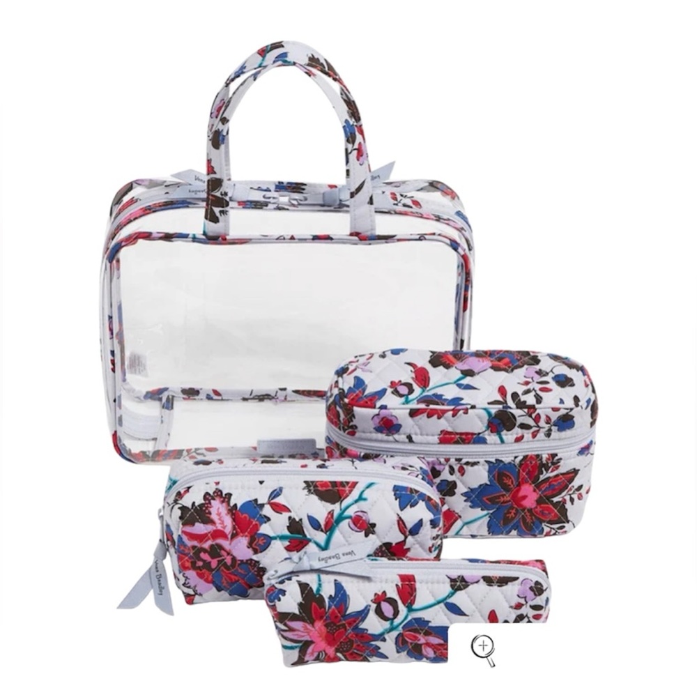 Vera Bradley 4 piece Cosmetic set in Vineyard Paisley - Picture 2 of 4